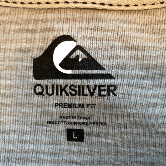 𝅺quiksilver Original Boardshorts Stripe Retro Tee Shirt Men L Large - Picture 6 of 7